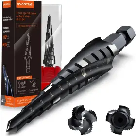 0227aiaejom 1wanyue Four Spiral Flute Step Drill Bits1/81/213 Size Impact Unibit