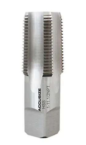 Accusize Industrial Tools 641799808882 1ftft To 11-1/2 5 Flutes H.s.s. Taper Pipe Tap-npt 3-3/4ftft Oal 1-3/4ftft Threa
