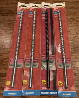 Ace 2108348 4 New 1/2 Inch X 13 Percussion Masonry Drill Bits #