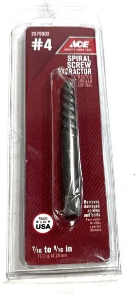 Ace 2579902 Spiral Screw Extractor #4 7/16 Inch To 9/16 Usa Made 5-pack