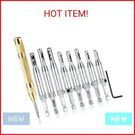 Punch-9 Afunta 8 Pcs Center Drill Bit Sets With Automatic Punch Self Centering H