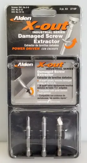 3719p Alden X-out 3pc Damaged Screw Extractor Set No 6-8 8-12 12-14 New