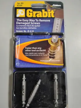 8530p Alden Brand New Grabit 3 Piece Bolt And Screw Extractor Set 727708085305