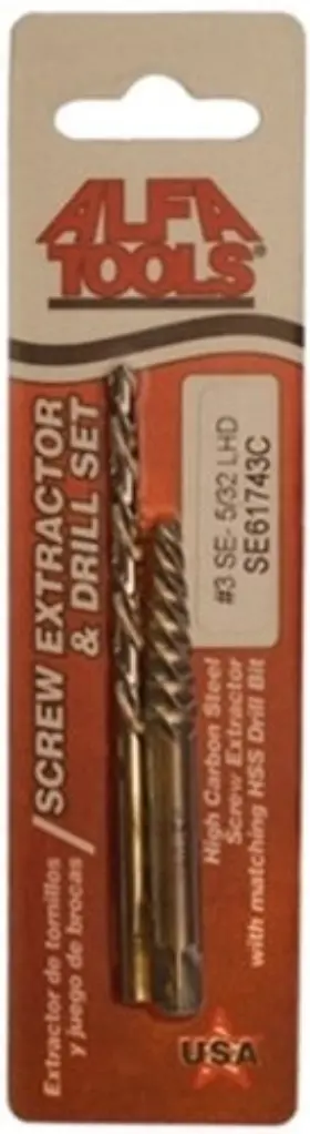 Se61742c Alfa #2 Carded Screw Extractor Spiral Flute With 7/64 Inch Left Hand Drill