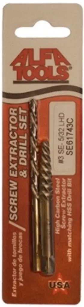 Se61743c Alfa #3 Carded Screw Extractor Spiral Flute With 5/32 Inch Left Hand Drill