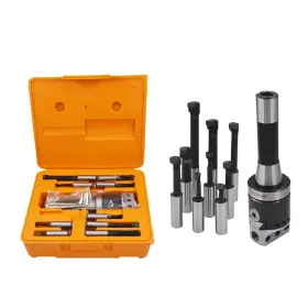 All-carb 903036864209 2 Inch Boring Head R8 Shank 9pcs Bars 1/2 Carbide