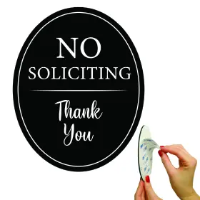 All Hung Up No-soli-4951 Classy No Soliciting Sign For House 4x5 Inches Black