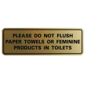 All Quality 614654049317 Standard Please Do Not 3 X 9 Inch - Large 1 Pack Brushed Gold