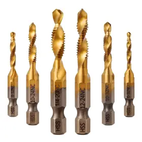 Al-sz6 Allwin 6 Pack Taps Bit Set - Titanium Combination Drill Tap Screw Tapping Sa
