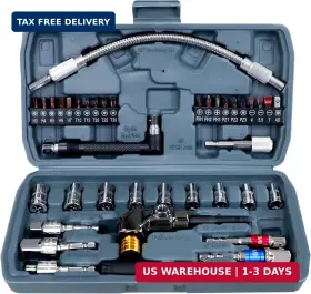 Amazingfree 746022251364 39-piece Flexible Drill Bit Extension Set With 105 Right Angle Adapter Metric
