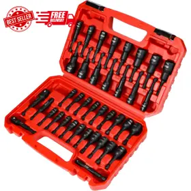 Ymx117 Amm 39pcs Magnetic Nut Driver Set For Impact Drill Includes Metric And Sae Dri