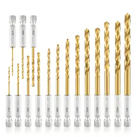 4341 Amoolo 726084238190 Hex Shank Drill Bit Set 13pcs 3 Pcs Free Premium Hss Titaniu