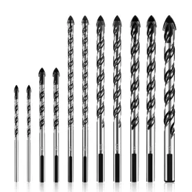 Amoolo 778836622382 Masonry Drill Bits Set 11pcs Concrete Bit For Glass Tile Brick Cement
