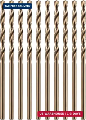 Amoolo Am0020013 1/16 Inch Cobalt Drill Bits 10pcs M35 Hss Metal Jobber Length Twist Dr