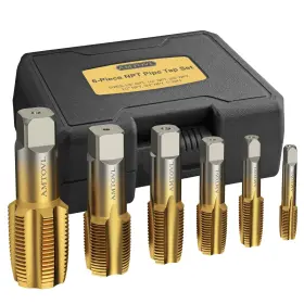 Avl040 Amtovl Npt Pipe Tap Set - 6-piece 1/8ftft 1/4ftft 3/8ftft 1/2ftft 3/4ftft 1ftft Se