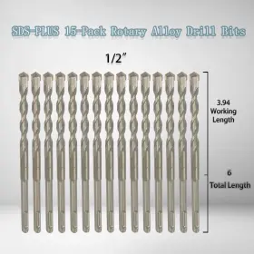 Hd-a1 Aouvau Hd-a1/2x6 1/2 Inch X6 Sds Plus Rotary Hammer Drill Bit 15 Pcs Carbide-tippde For Masonry