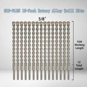 Hd-a5 Aouvau Hd-a5/8x12 5/8 Inch X12 Sds Plus Rotary Hammer Drill Bit 15 Pcs Carbide-tippde For Masonry