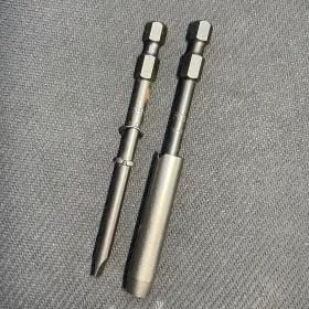 320-l Apex 2x Slotted Hex Power Drive Bits One With Finder Sleeve Without