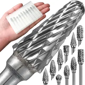 Aporo 782912155633 Carbide Burr Set 1/8 Inch Shank Compatible With Dremel Bits Rotary Tool Accessori