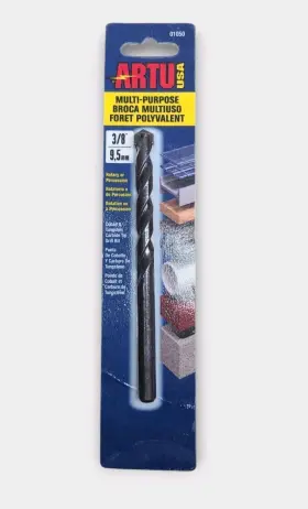 01050 Artu Usa Inc 1050 Multi-purpose Chrome Vanadium Steel Drill Bit 3/8 Dia. X 5-3/16 L Inch