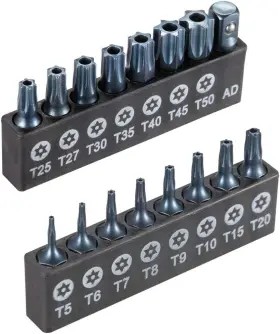 T5-t50 Arumin 313042613665 16-piece Security Torx Bit Set Tamper Resistant Star Bits S2 Steel W