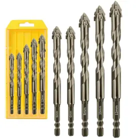 Asusara 768795644068 5 Piece 4 Tooth Drill Bit High Strength Eccentric Set For Concrete/