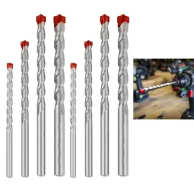 Atb 795735334577 8 Pc Masonry Drill Bit Set Heat Treated Carbide Tips Tools 3/16 Inch 1/4 5/16 3/8
