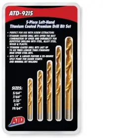 Atd 663126092153 Tools 9215 Left-handed Titanium Coated Hss Drill Bit Set - 5 Piece