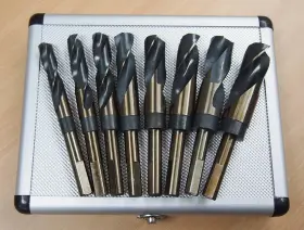 0359959 Ate 8pc Hss Cobalt Silver And Deming Drill Bits Set Large Size 9/16 Inch To 1