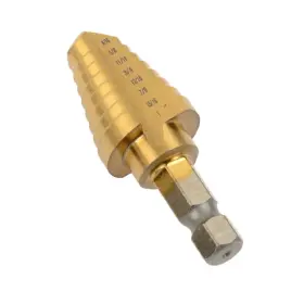 90047 Ate Pro. Usa Step Drill Bit Quick-change 3/8 Inch Shank 9/16 To 1 1/16 Increments