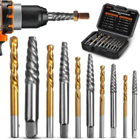 700014 Av Steel 14 Pcs Screw Extractor Set And Left-hand Drill Bit Easy Out Stripped