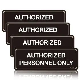 Ayifan 735209843416 4 Pack Authorized Personnel 9 Inch X3 Only Black White Gold