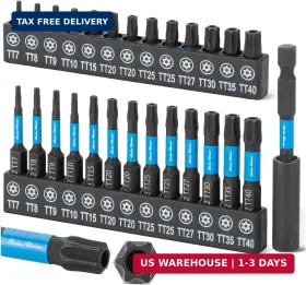 Tt7-tt40 Bates Choice 810168266404 Bates- Impact Torx Bit Set 27 Pcs 1 Inch And 2 Long 1/4 Hex Shank Sec