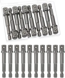 Kpet010b421 Bates Choice Bates- Impact Adapter Square Socket Set 10 Pcs 3/8 Inch Tip Drill