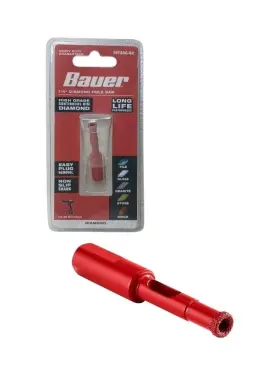 197adg-b2 Bauer Heavy Duty 1/4 Inch High Grade Continuous Rim Diamond Hole Saw Bit Non-slip Shank