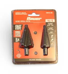 1891a-b8 Bauer 64648 4 Inch And 5 Step Drill Bits 3/8 Shaft Metal Plastic Wood New
