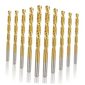 B0b9bqwk8q Becollo 1/8 Inch Titanium Drill Bits Hss Metal Jobber Length Twist 10pcs