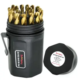 Behappy 723496880665 Drill Bit Set 29pcs Titanium Metal M2 High Speed Stee