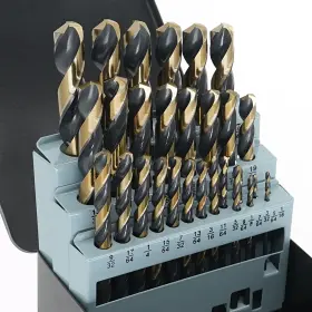 Behappy 723496882027 Drill Bit Set 29pcs High Speed Steel Carbide Bits Twist Jobber Metal