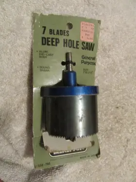 556-795 Bench Top New Vintage Nos 1 Inch -2 1/2 Metal Steel Hole Saw 7 Drill Bits/blades Cutter