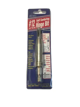 58518 Best Way Tools #12 Self Centering Hinge Bit Pilot Hole Hex 9/64 Inch Power Shank Nos