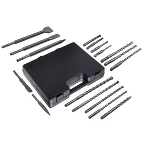 L18sv3 Bfo 17pcs Hammer Drill Bit Flat Chisels For Sds Plus Rotary Groove Concrete Tool Kit