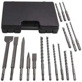 Nl2w1f Bfo 17pcs Hammer Drill Bit Flat Chisels For Sds Plus Rotary Groove Concrete Tool Kit