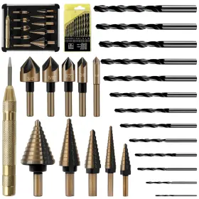 Drr-us018 Biliple 24pcs Drill Bit Set Step Cobalt Countersink For Metal And Diy