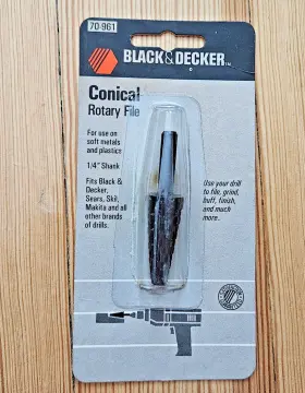 Black Decker 028874709614 And Conical Rotary File Universal Soft Metal Plastic 1/4 Inch Shank New