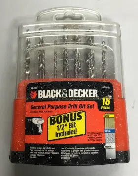 617-102 Black Decker And General Purpose Drill Bit Set