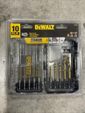 Dd5160 Black & Decker Dewalt 10-piece Titanium Nitride Coating Drill Bit Set New