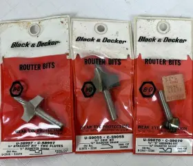 U-59070 Black Decker U59070 3 And Router Bits Tips 1/4 Shank - U-58997 U-59055