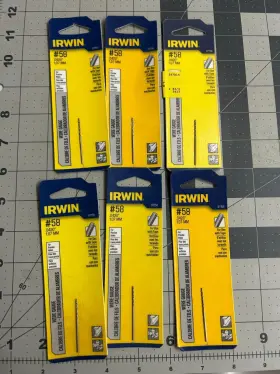 81158 Black & Decker Us Inc 6-pack Lot Irwin #58 High Speed Steel Wire Gauge Jobber Drill Bit 1-5/8