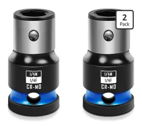 Blackrobot Pb41003 2pcs Impact Bit Holders 1/4 Inch Square Drive To Hex Socket